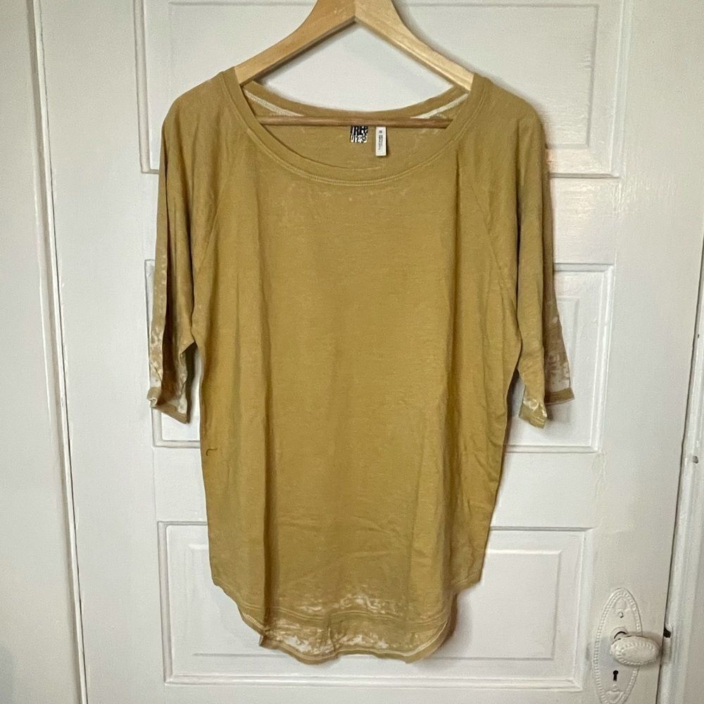 free press Mustard Hi-Lo Tie-Dye Dipped T-Shirt